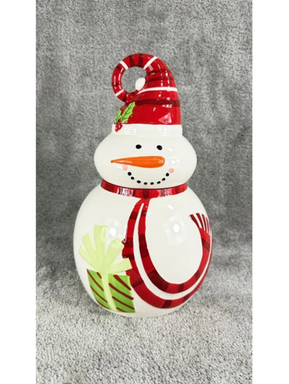 Pier 1 Imports Ceramic Snowman Cookie Jar